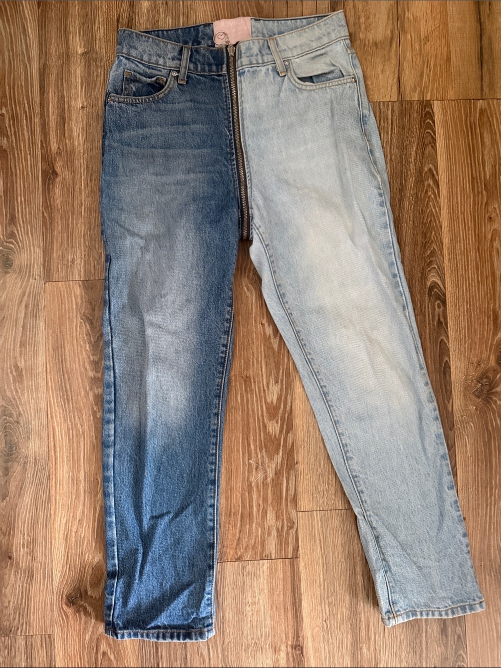 REVICE Two-Tone Blue High Rise Jeans